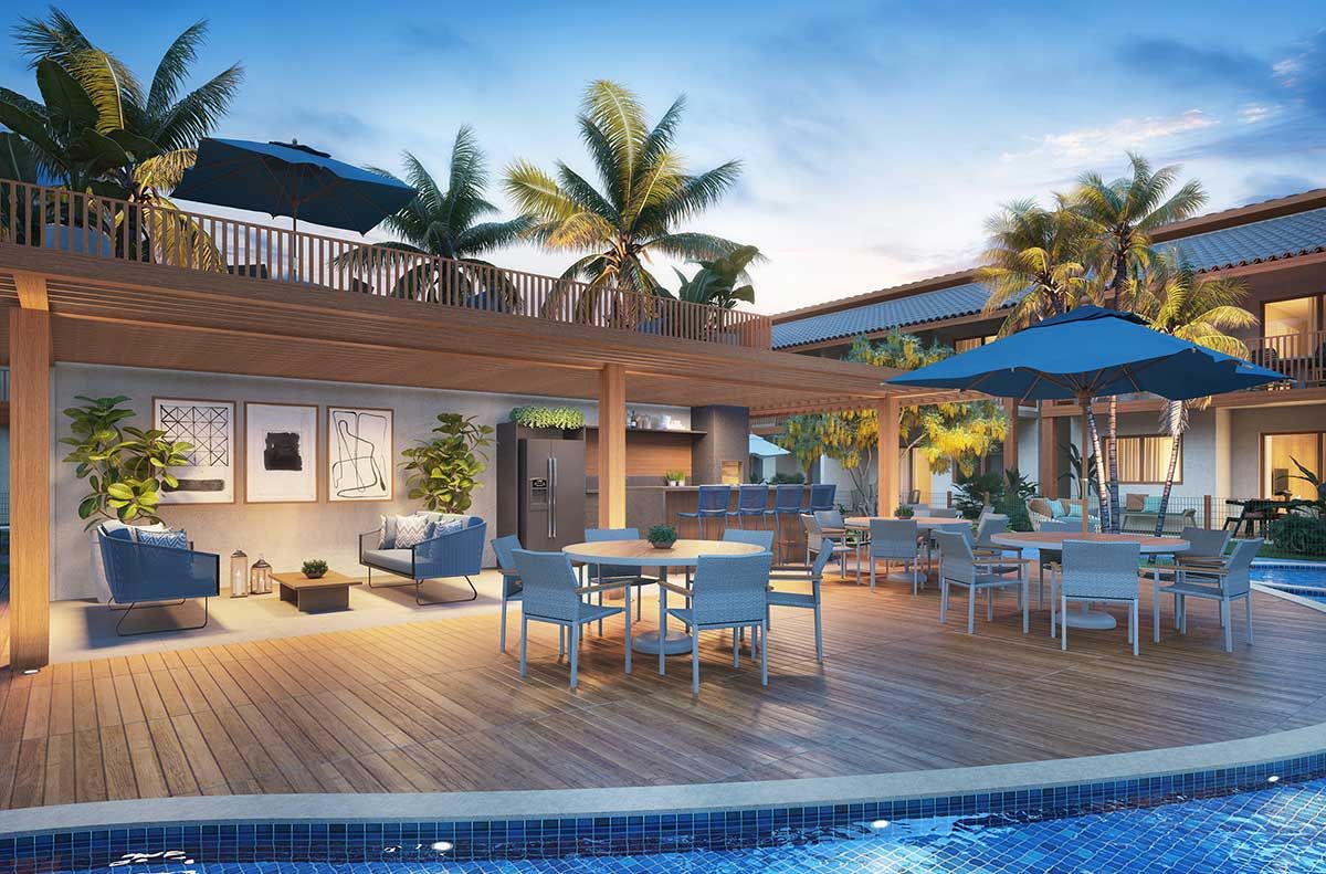 Espaço gourmet e deck