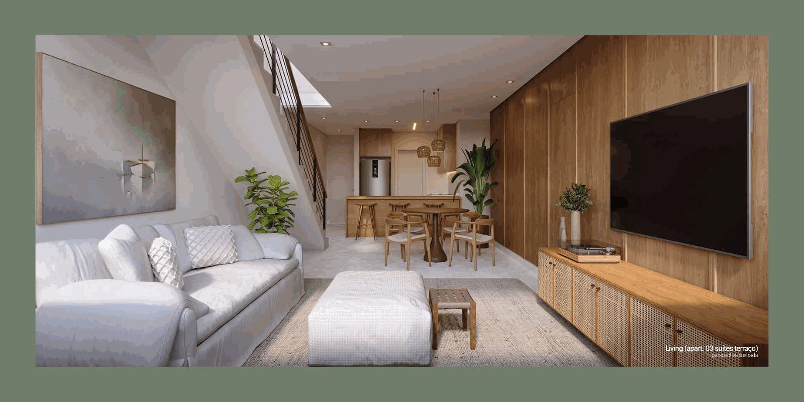 Living apartamento 3 suítes terraço